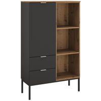 HIGHBOARD  in 80/138/42 cm  - Alufarben/Graphitfarben, Design, Holzwerkstoff/Metall (80/138/42cm) - Stylife