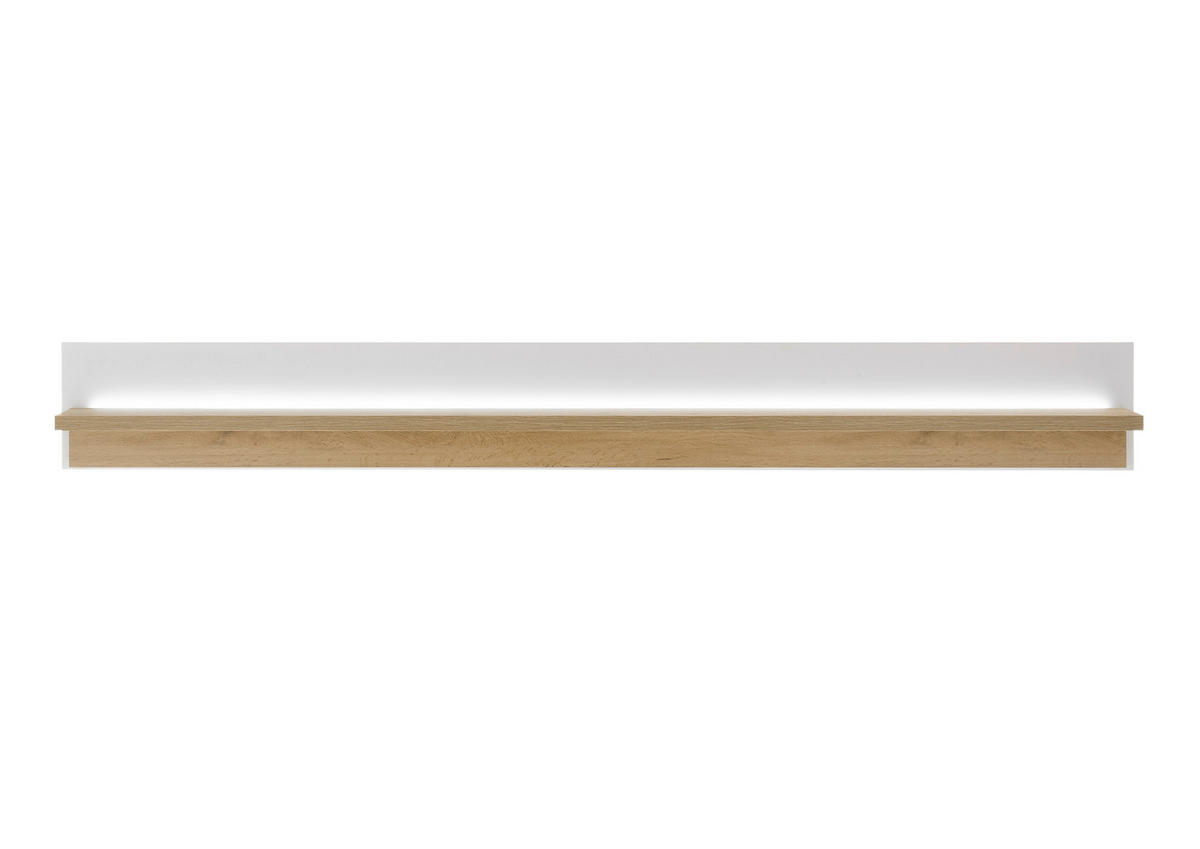 WANDBOARD Weiß, Eiche Wotan  - Eiche Wotan/Weiß, Design, Holzwerkstoff (200/20/18cm) - MID.YOU