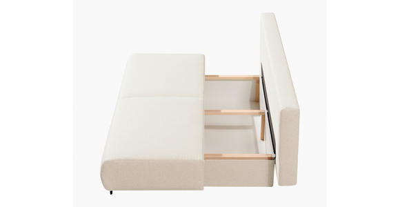 SCHLAFSOFA Webstoff Naturfarben - Schwarz/Naturfarben, KONVENTIONELL, Textil/Metall (197/88/89cm) - Novel