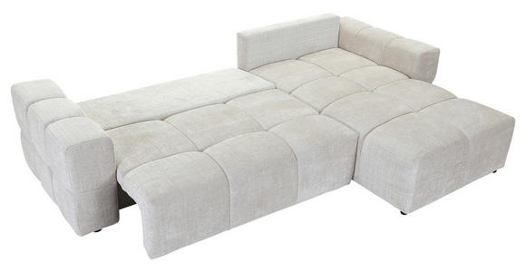 ECKSOFA in Chenille Creme  - Creme/Schwarz, KONVENTIONELL, Kunststoff/Textil (283/180cm) - Carryhome