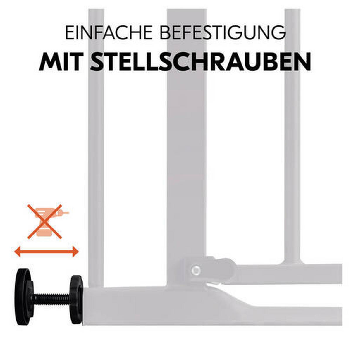 TREPPENSCHUTZGITTER  - Schwarz, Basics, Kunststoff/Metall (75 - 80/77/4cm) - Hauck