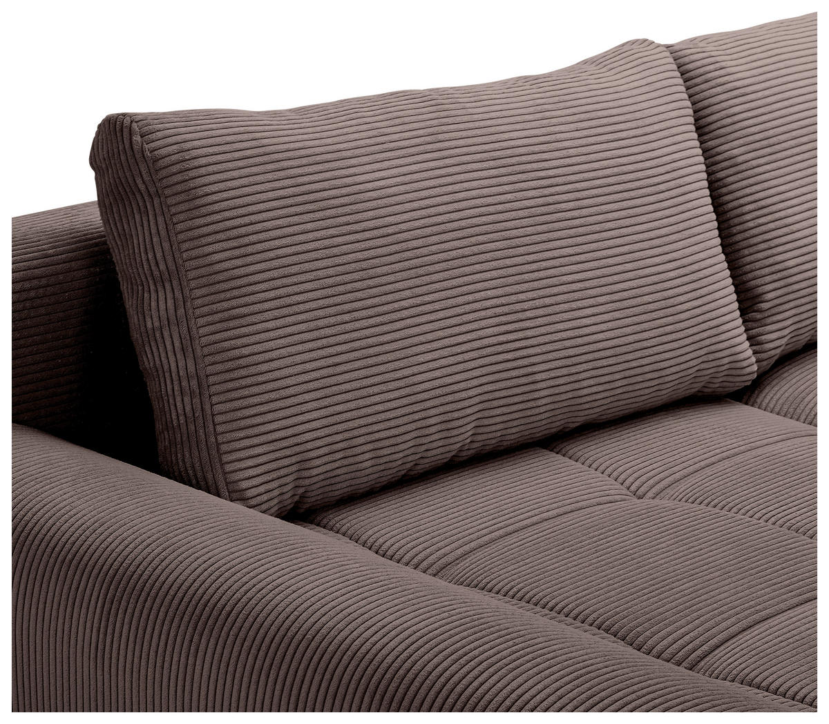 WOHNLANDSCHAFT Graubraun Cord  - Chromfarben/Graubraun, KONVENTIONELL, Kunststoff/Textil (180/376/180cm) - Carryhome