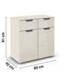 KOMMODE  in 80/81/42 cm  - Champagner/Dunkelgrau, Design, Glas/Holzwerkstoff (80/81/42cm) - Carryhome