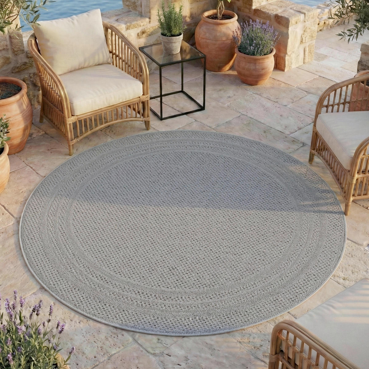 OUTDOORTEPPICH 80 cm DESERT Grau  - Grau, Basics, Textil (80cm) - Ayyildiz 