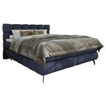 BOXBETT 180/200 cm,  in Blau, Bettkasten, Topper, H3 + H3 = fest  - Blau/Schwarz, Trend, Textil/Metall (180/200cm) - Esposa