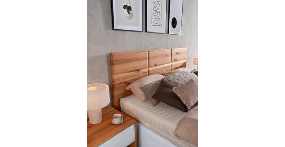 POLSTERBETT Matratze, Lattenrost, Bettkasten Silberfarben, Buchefarben 180/200 cm - Buchefarben/Silberfarben, Design, Holz/Textil (180/200cm) - Valnatura
