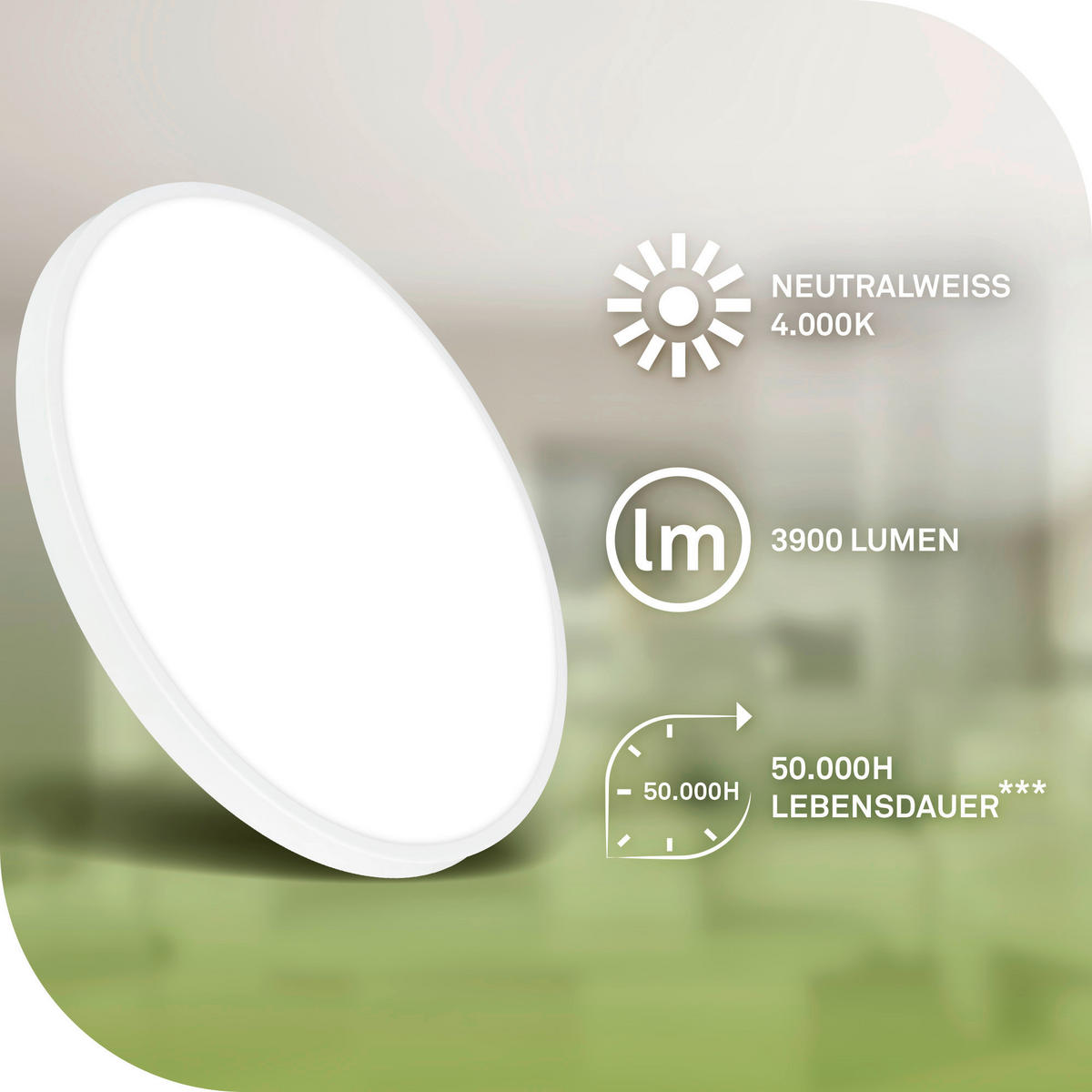 LED-DECKENLEUCHTE Kaida 38/6,5 cm   - Weiß, Basics, Kunststoff/Metall (38/6,5cm) - Briloner