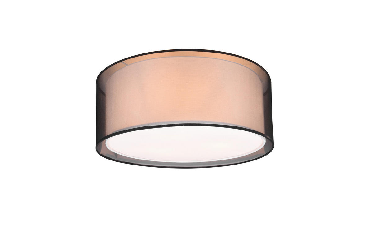 TAKLAMPA Burton  - svart, Basics, metall/textil (50/25cm) - Trio Leuchten