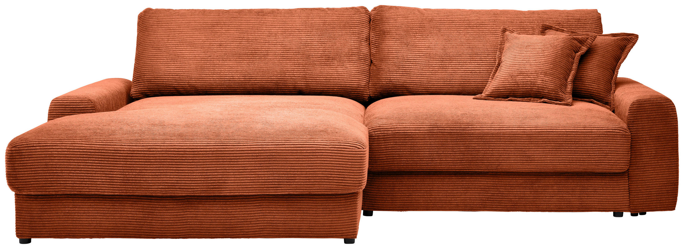ECKSOFA Terracotta Cord  - Terracotta/Schwarz, MODERN, Kunststoff/Textil (180/300cm) - Carryhome