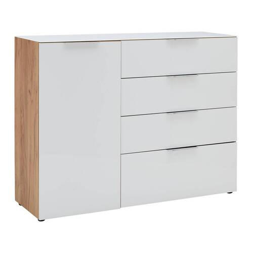 TÁLALÓSZEKRÉNY 134/102/42 cm  - króm/fekete, Modern, műanyag/faalapú anyag (134/102/42cm) - Premium Living