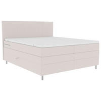 BOXSPRINGBETT 140/200 cm,  in Creme, Bettkasten, Topper, Matratzen, H3 = fest  - Chromfarben/Creme, KONVENTIONELL, Kunststoff/Textil (140/200cm) - Boxxx