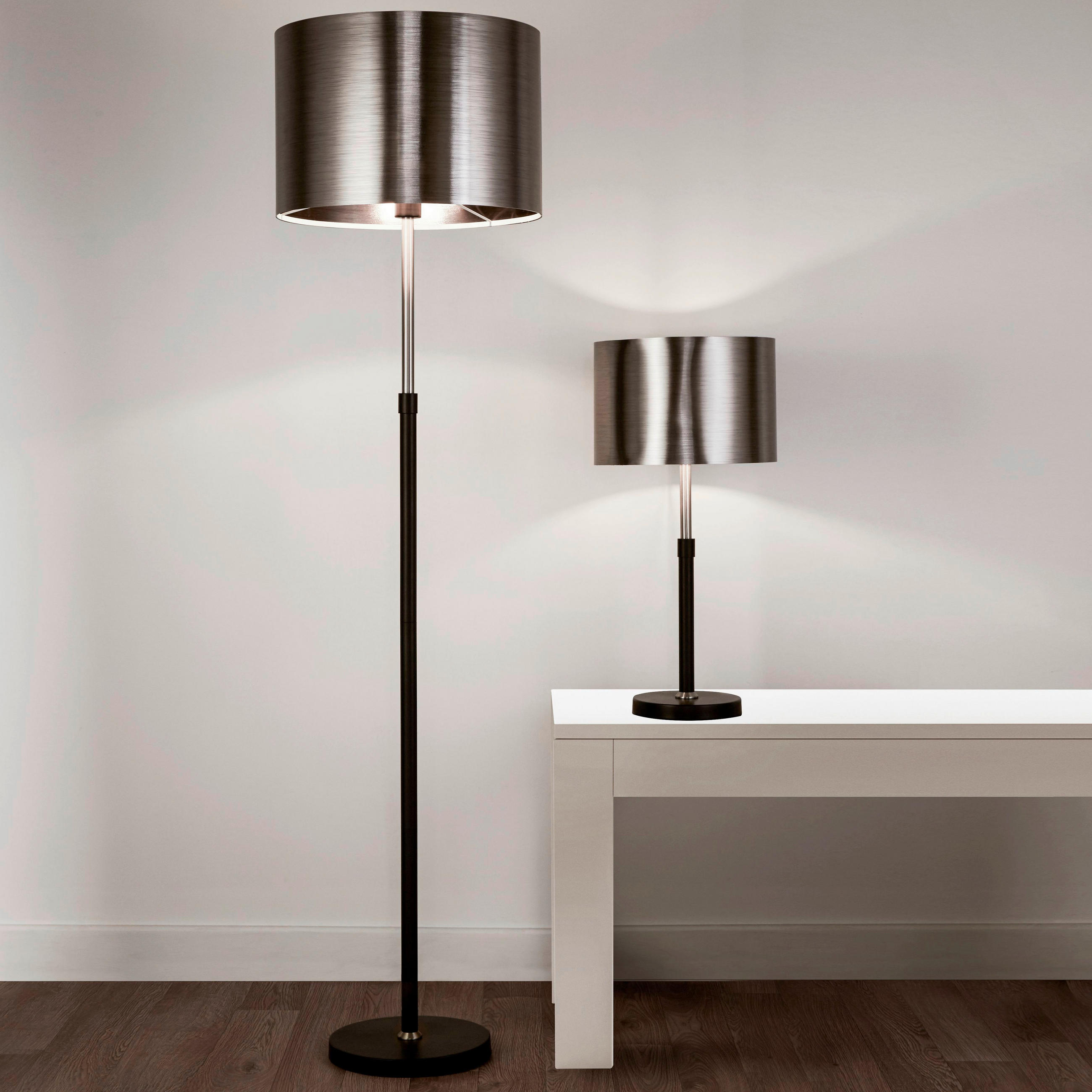 STEHLEUCHTE 40/40/155.5 cm    - Chromfarben/Silberfarben, LIFESTYLE, Kunststoff/Metall (40/40/155.5cm)