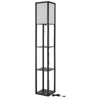 STEHLEUCHTE 26/26/159 cm    - Schwarz/Naturfarben, Design, Holz/Textil (26/26/159cm) - Globo