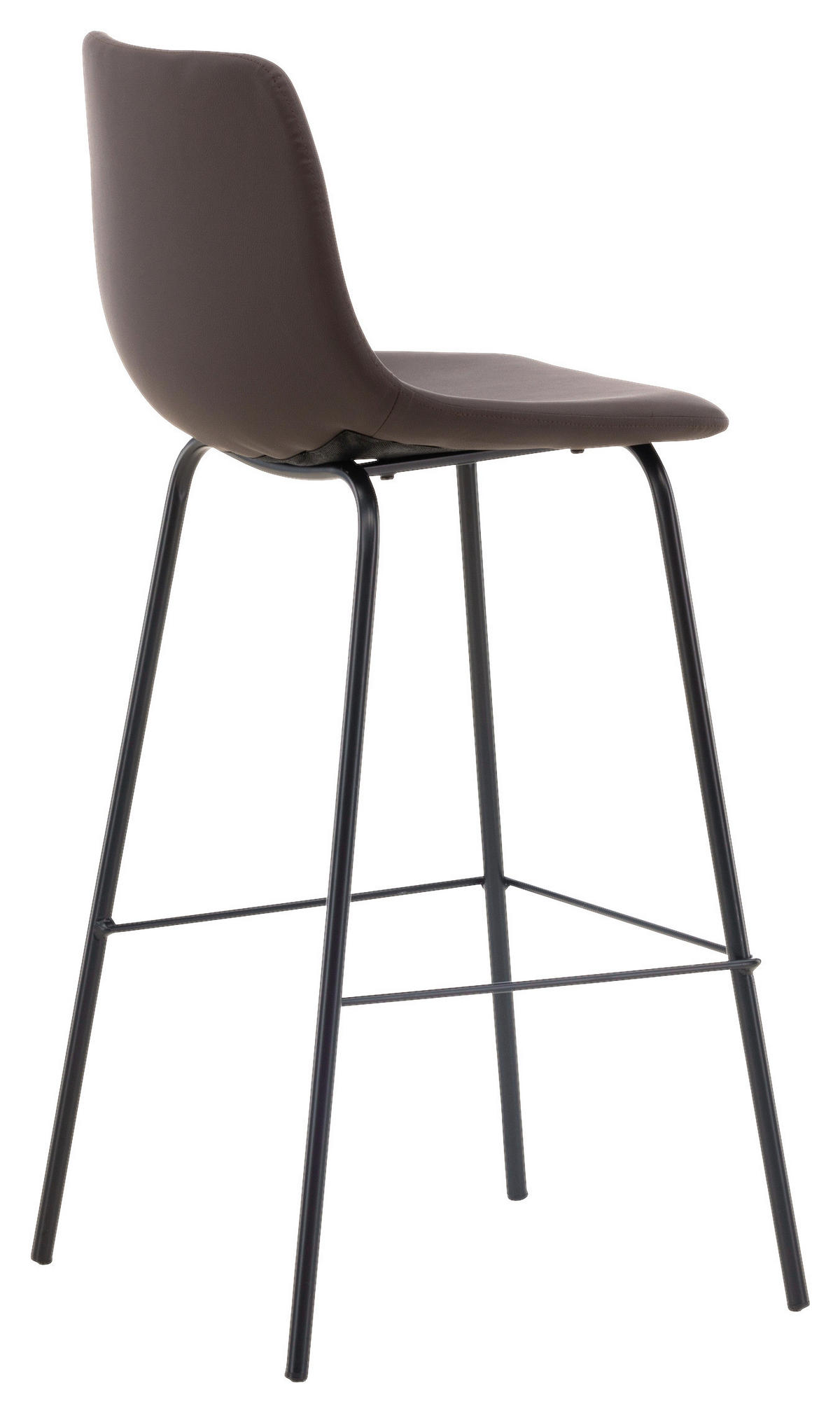 BARHOCKER-SET Lederlook (vegan) Schwarz, Dunkelbraun Stahl  - Dunkelbraun/Schwarz, Design, Textil/Metall (47/103/48cm) - Livetastic