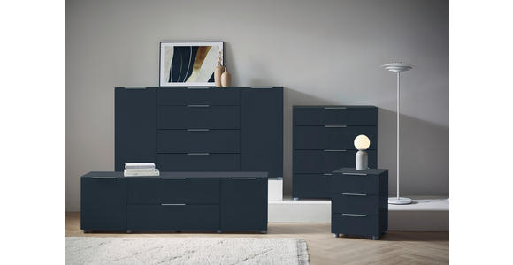 SIDEBOARD  181/99,3/40 cm 4 Schublade(n)  - Anthrazit/Alufarben, Design, Glas/Holzwerkstoff (181/99,3/40cm) - Voleo