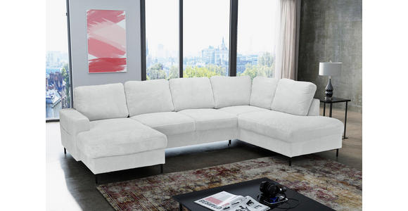 WOHNLANDSCHAFT Naturfarben Cord  - Schwarz/Naturfarben, KONVENTIONELL, Textil/Metall (148/303/197cm) - Carryhome