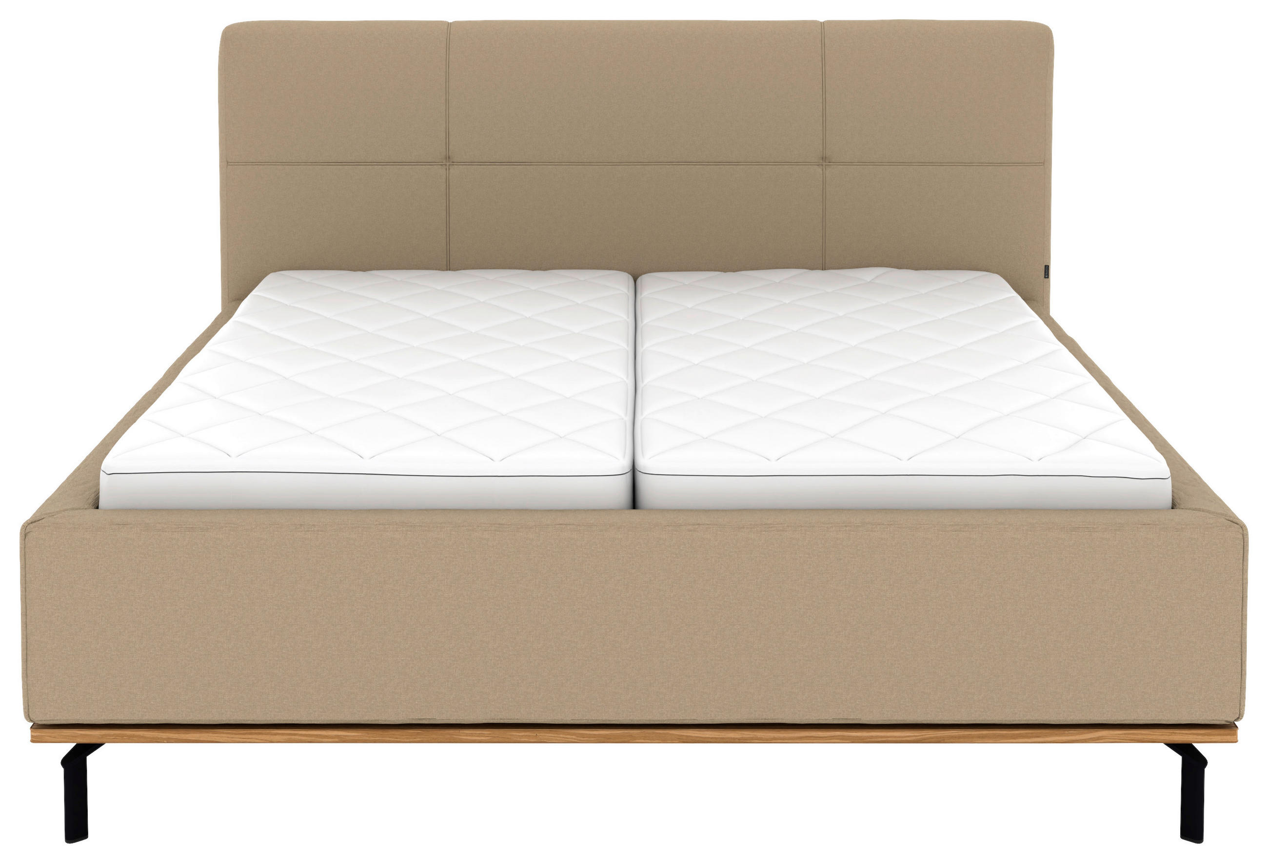 Thumbnail - Musterring Polsterbett, Beige, Textil, Birke, Buche, massiv, H2 + H3, Höhe ca. 20 cm, 160x200 cm, Reach, atmungsaktiv,Be...