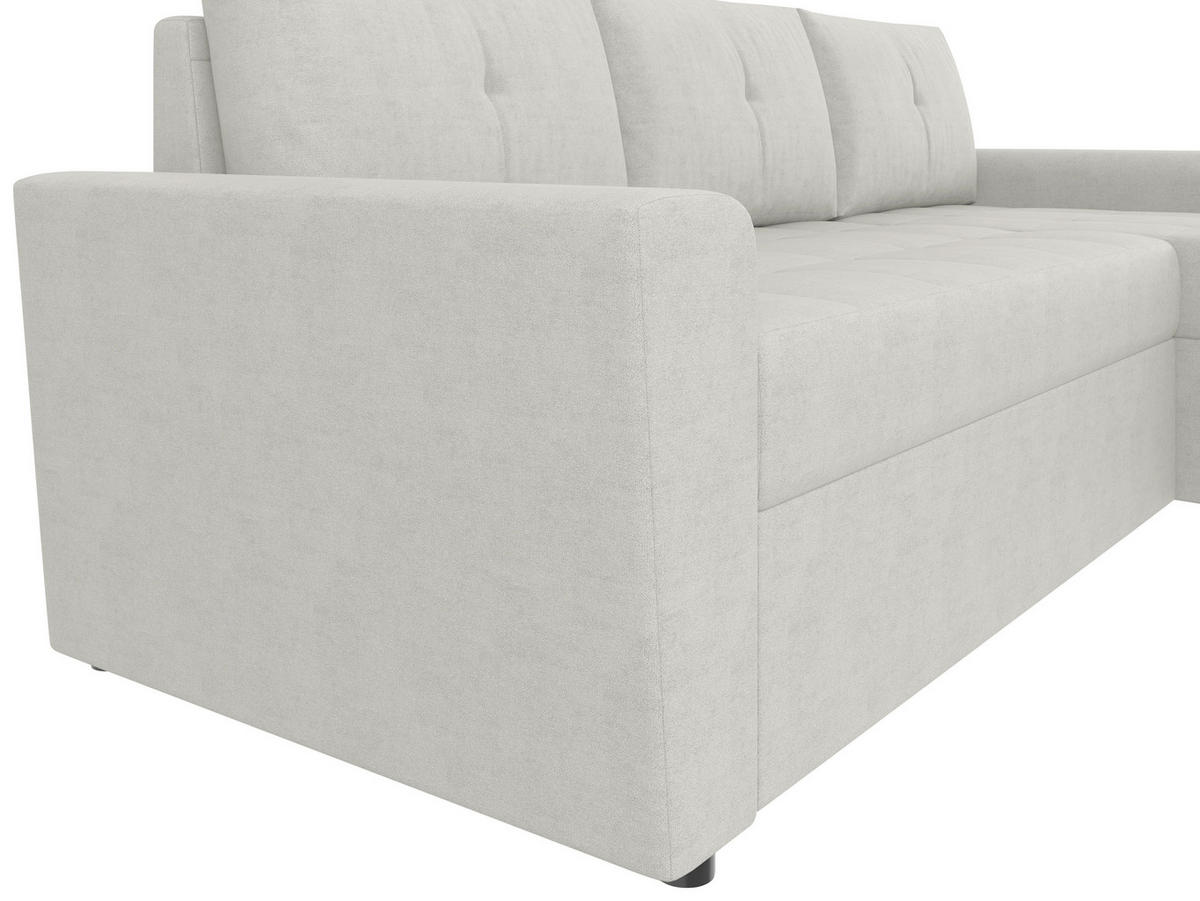 ECKSOFA TERMOLI in Jacquard Beige  231/155 cm  - Beige/Schwarz, Design, Kunststoff/Textil (231/155cm) - MID.YOU