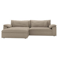 ECKSOFA Flachgewebe Naturfarben  - Schwarz/Naturfarben, Modern, Kunststoff/Textil (198/306cm) - Carryhome