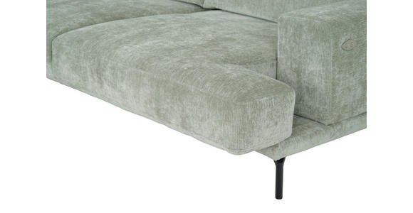 ECKSOFA Mintgrün Chenille Kopfteilverstellung, Sitztiefenverstellung  - Schwarz/Mintgrün, Design, Textil/Metall (243/307cm) - Xora