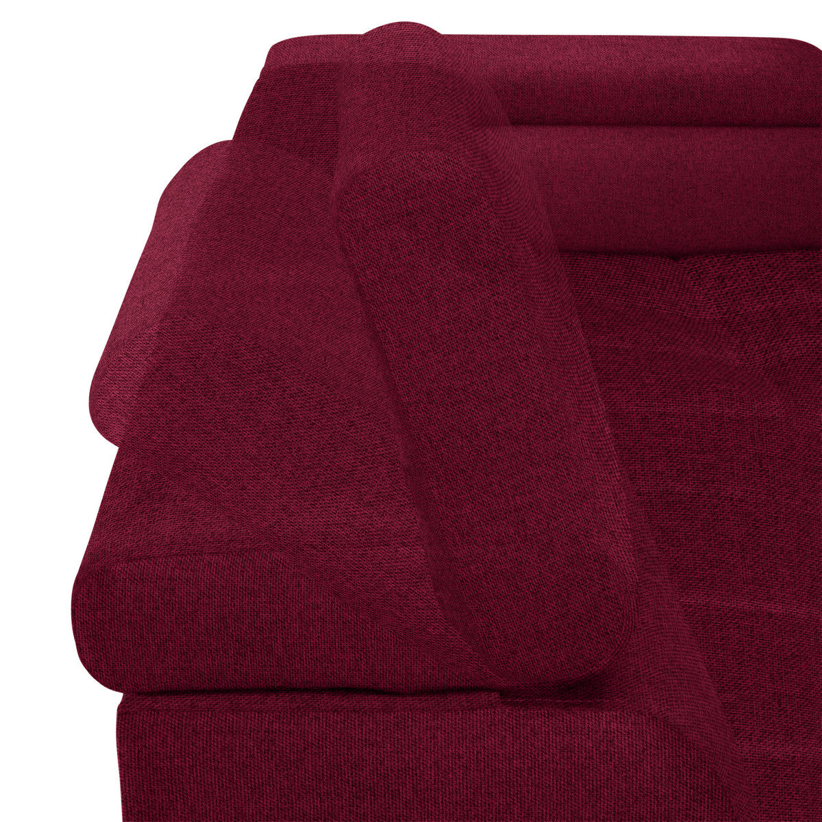 ECKSOFA in Webstoff Rot  - Rot/Schwarz, Design, Textil/Metall (270/177cm) - Welnova