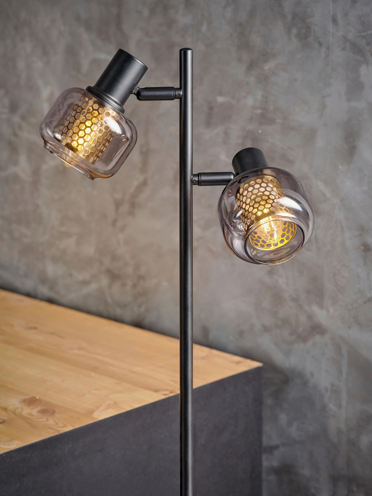 STEHLEUCHTE 24/140 cm    - Schwarz, Basics, Glas/Metall (24/140cm) - Osram