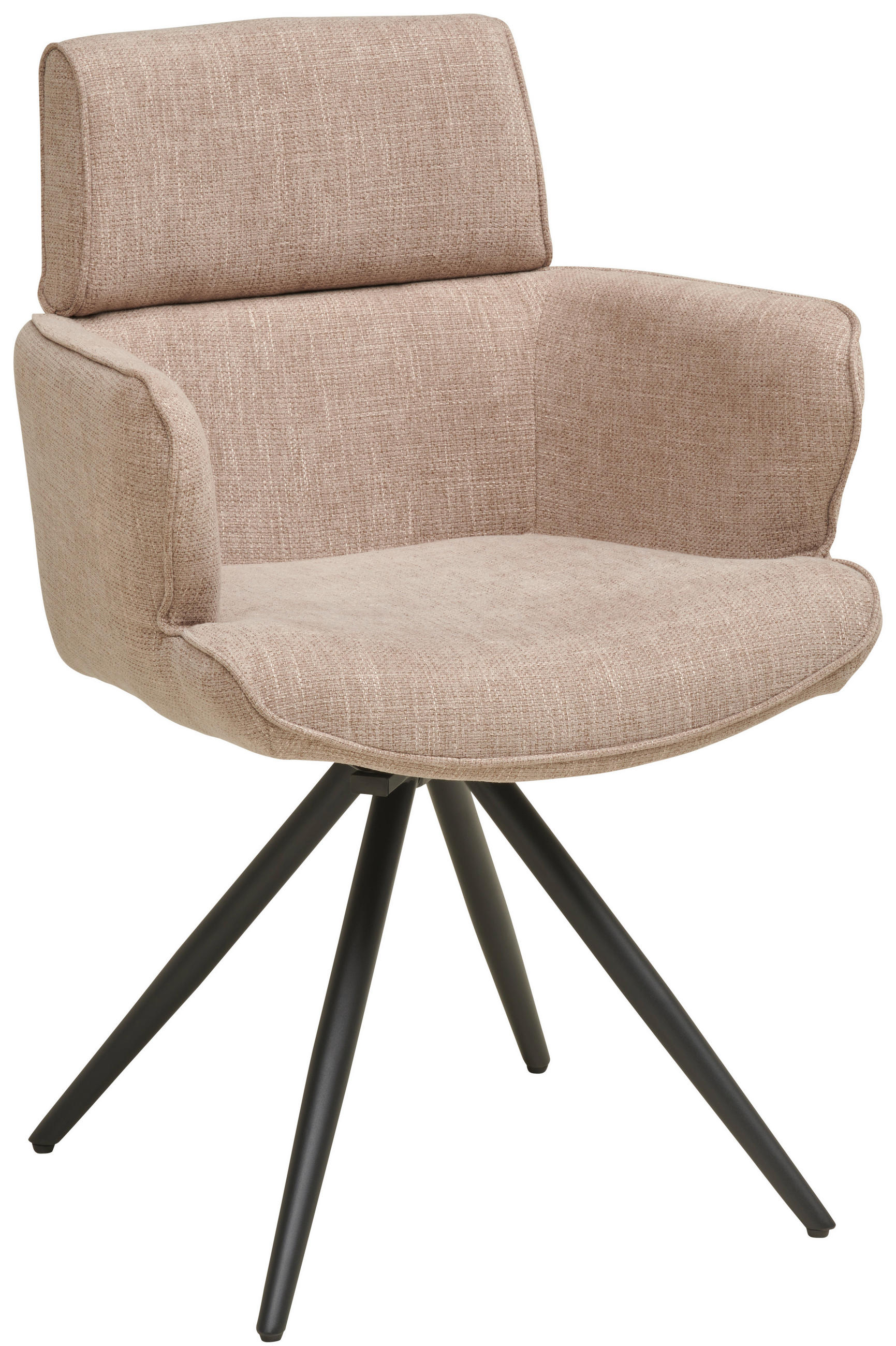 ARMLEHNSTUHL  in Eisen Webstoff  - Taupe/Schwarz, KONVENTIONELL, Textil/Metall (62/89/62cm) - Livetastic