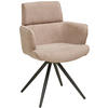 ARMLEHNSTUHL  in Eisen Webstoff  - Taupe/Schwarz, KONVENTIONELL, Textil/Metall (62/89/62cm) - Livetastic