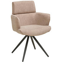 ARMLEHNSTUHL  in Eisen Webstoff  - Taupe/Schwarz, KONVENTIONELL, Textil/Metall (62/89/62cm) - Livetastic