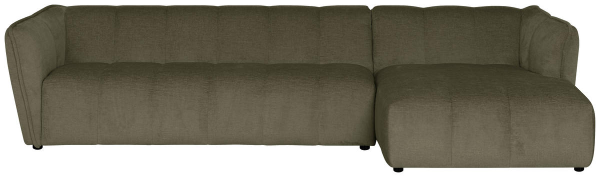 ECKSOFA LIVOLI in Chenille Grün  306/160 cm  - Schwarz/Grün, Design, Textil (306/160cm) - MID.YOU