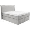 BOXSPRING KREVET 140/200 cm     svetlosiva  - svetlosiva/crna, Konvencionalno, tekstil/plastika (140/200cm) - Boxxx