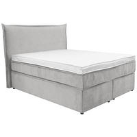 BOXSPRINGBETT 140/200 cm,  in Hellgrau, Matratze, Topper, H3 = fest  - Hellgrau/Schwarz, KONVENTIONELL, Kunststoff/Textil (140/200cm) - Boxxx