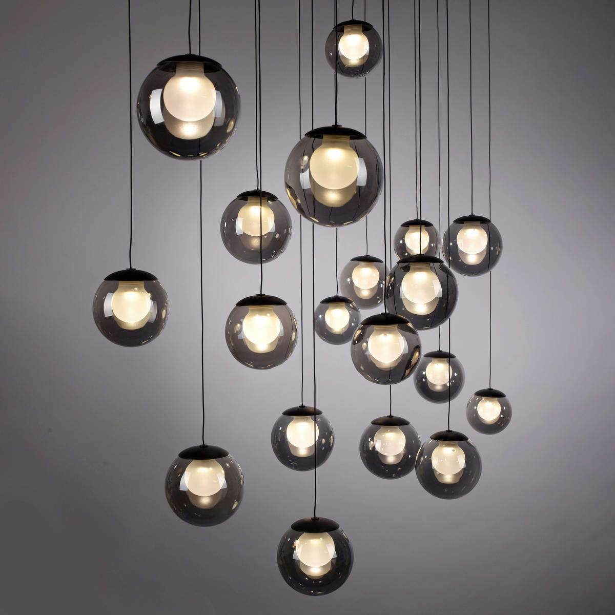 LED-HÄNGELEUCHTE 150/40/180 cm   - Anthrazit, Design, Glas/Metall (150/40/180cm) - Neuhaus PURE