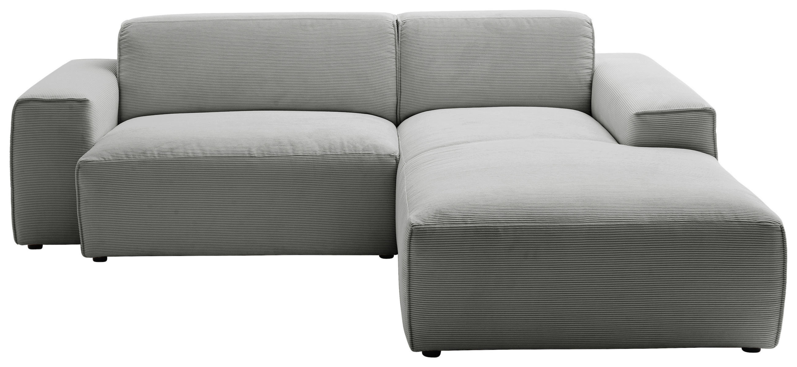 ECKSOFA  in Cord Grau  230/189 cm  - Schwarz/Grau, Design, Kunststoff/Textil (230/189cm) - Pure Home Lifestyle