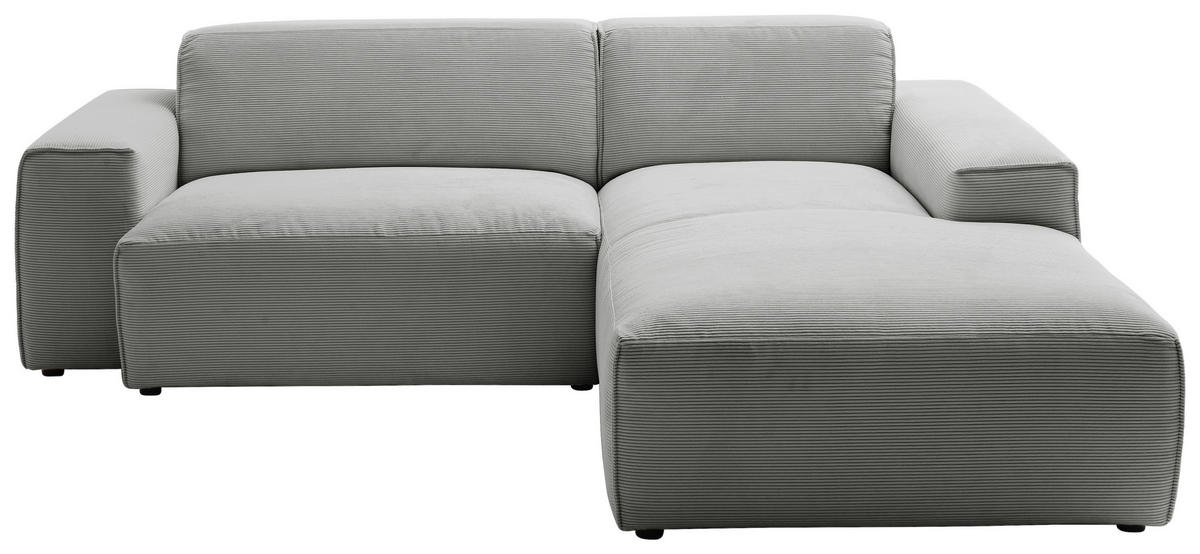 ECKSOFA  in Cord Grau  230/189 cm  - Schwarz/Grau, Design, Kunststoff/Textil (230/189cm) - Pure Home Lifestyle