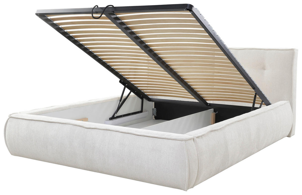 POLSTERBETT Lattenrost Beige 180/200 cm  - Beige/Schwarz, LIFESTYLE, Holz/Holzwerkstoff (180/200cm) - Livetastic