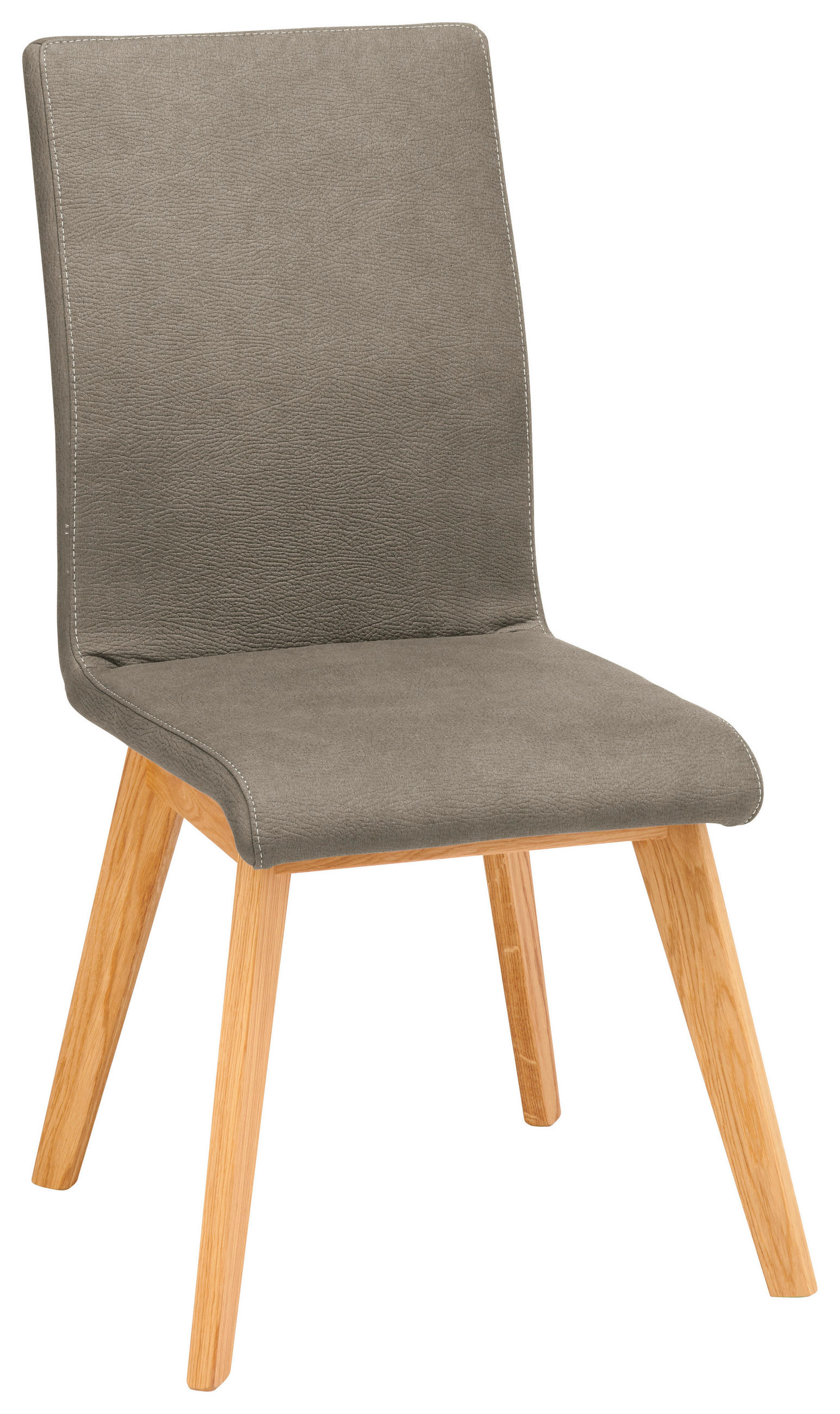 STUHL  in Mikrofaser Holz, Textil  - Beige/Grau, Design, Holz/Textil (45/102/56cm) - Novel
