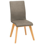 STUHL  in Mikrofaser Holz, Textil  - Beige/Grau, Design, Holz/Textil (45/102/56cm) - Novel