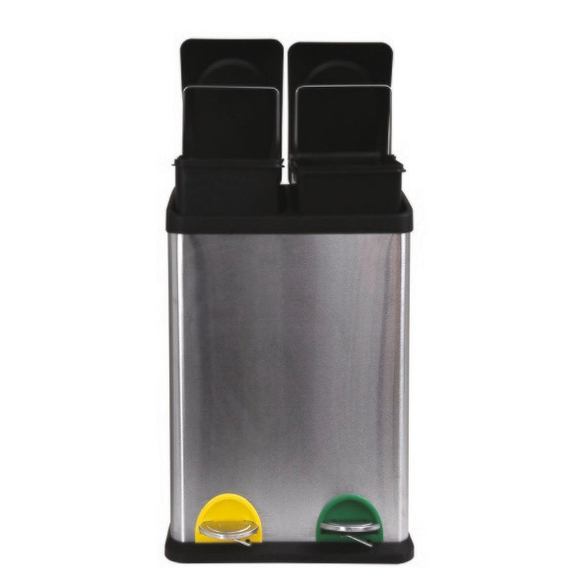 TRETEIMER 40 l  Metall  - Silberfarben/Schwarz, Basics, Kunststoff/Metall (40/34/60cm)