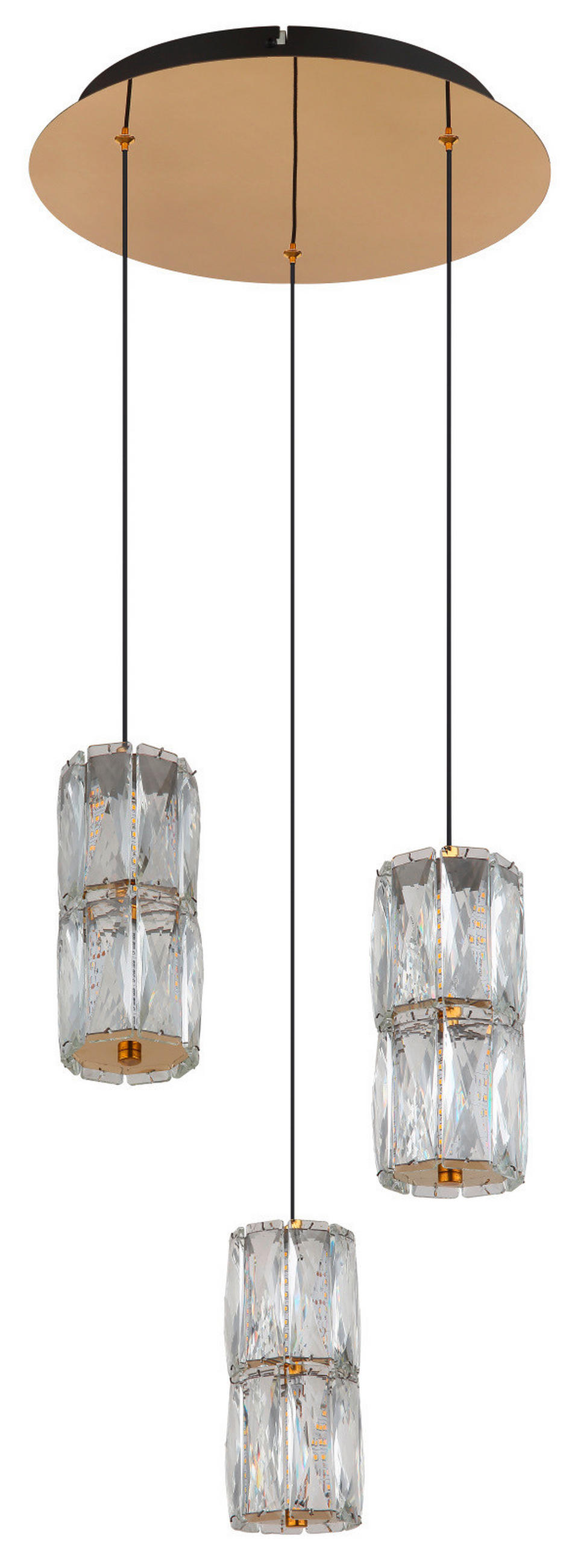 LED FÜGGŐLÁMPA 36/150 cm  - fekete/arany, Konventionell, műanyag/Üveg (36/150cm)