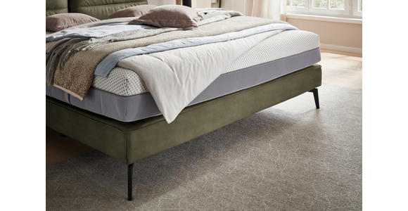 BOXSPRINGBETT 180/200 cm in Grün - Schwarz/Grün, Design, Textil/Metall (180/200cm) - Johann Jakob