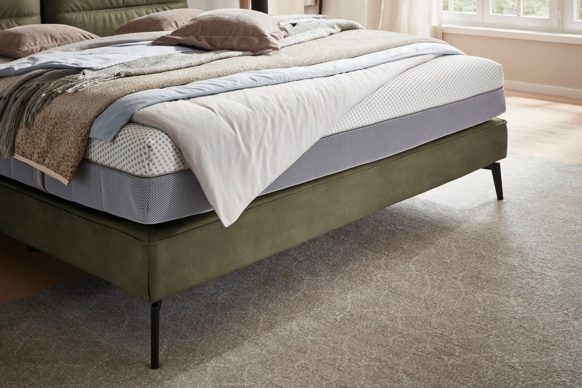 BOXSPRINGBETT 160/200 cm  in Grün  - Schwarz/Grün, Design, Textil/Metall (160/200cm) - Johann Jakob