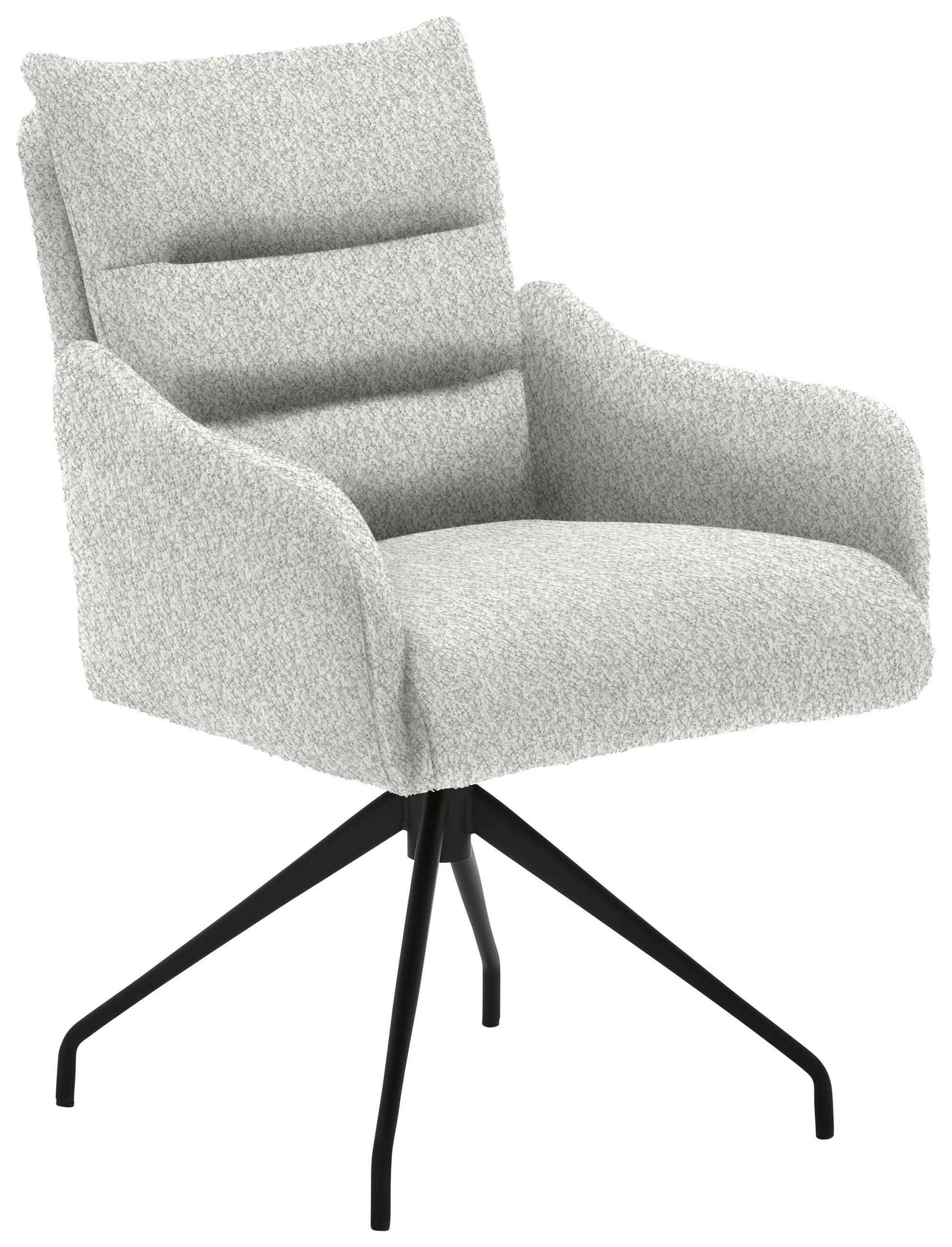 ARMLEHNSTUHL Teddystoff - Schwarz/Grau, Design, Textil/Metall (62/86/68cm) - Welnova