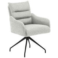 ARMLEHNSTUHL Teddystoff  - Schwarz/Grau, Design, Textil/Metall (62/86/68cm) - Welnova