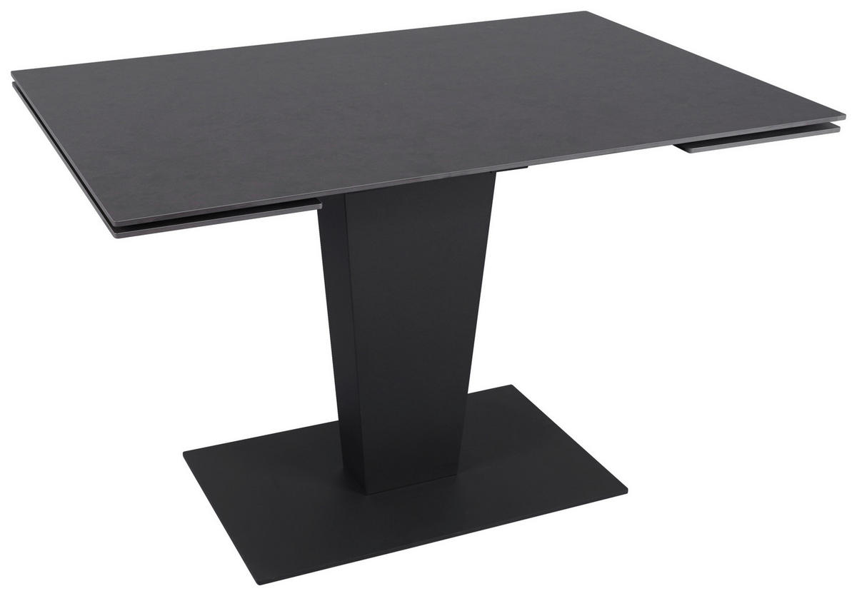 JEDÁLENSKÝ STÔL, antracitová, čierna, 120-179/80/76 cm - čierna/antracitová, Design, kov/keramika (120-179/80/76cm) - Novel