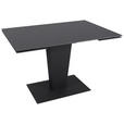 ESSTISCH Anthrazit, Schwarz rechteckig  ausziehbar  - Anthrazit/Schwarz, Design, Keramik/Metall (120-179/80/76cm) - Novel