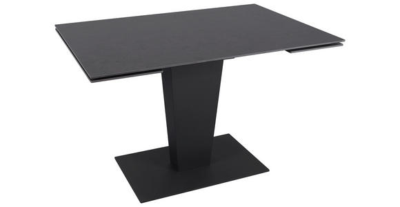 ESSTISCH Anthrazit, Schwarz rechteckig  ausziehbar  - Anthrazit/Schwarz, Design, Keramik/Metall (120-179/80/76cm) - Novel