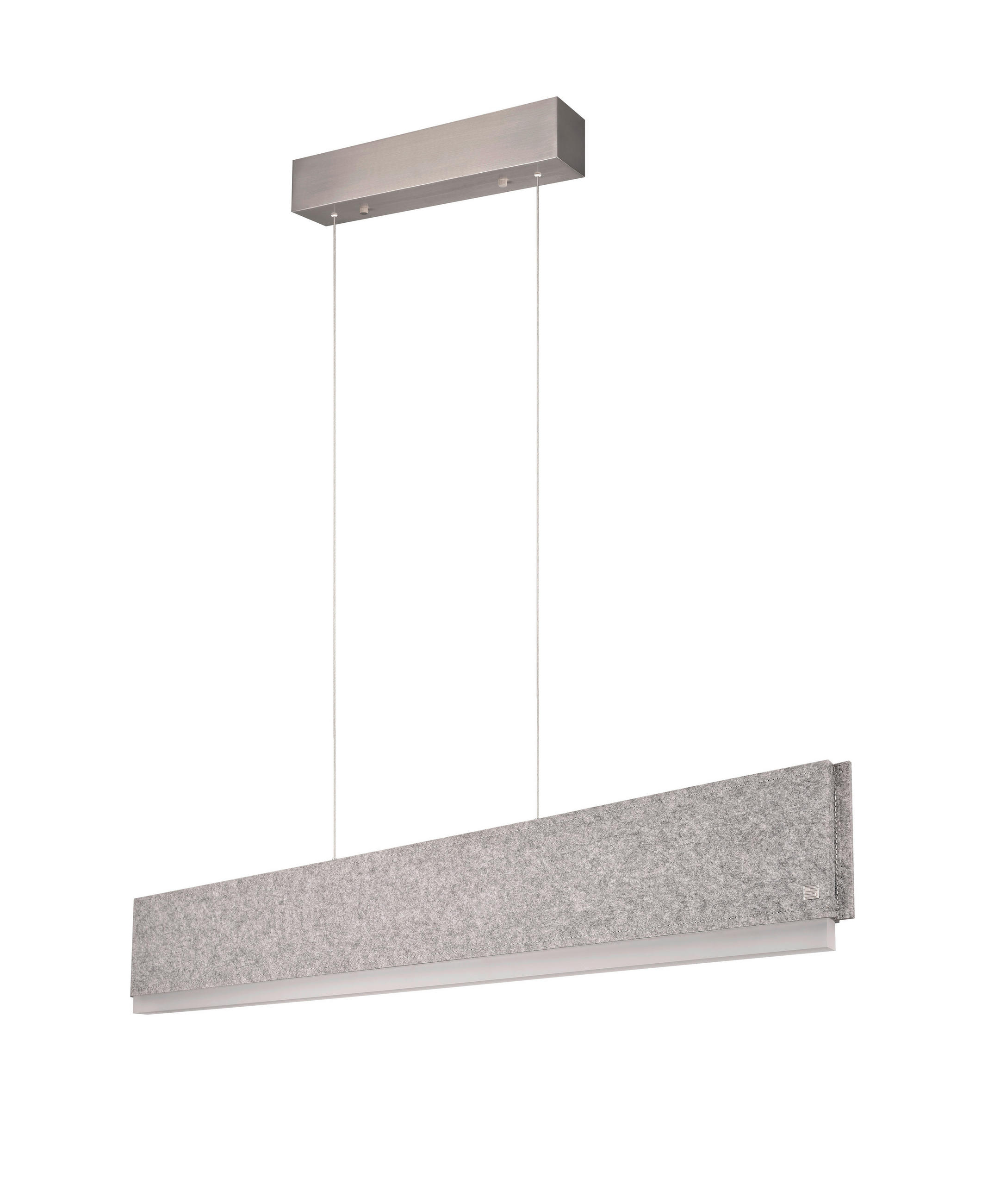 LED-HÄNGELEUCHTE 115/8,5/160 cm  - Grau/Nickelfarben, Design, Textil/Metall (115/8,5/160cm) - Cinque