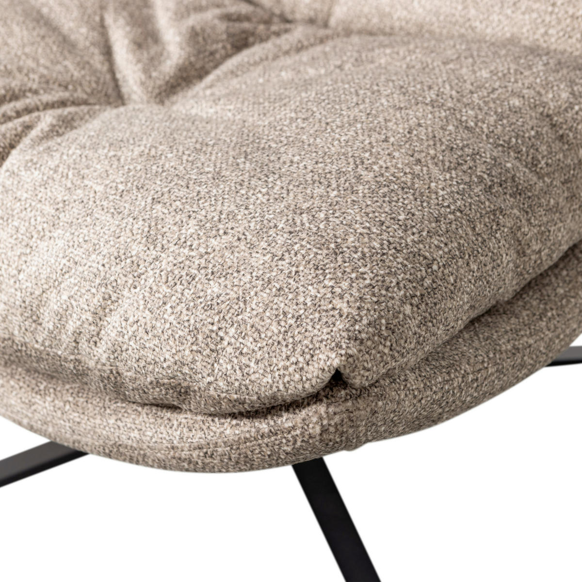 SESSEL in Webstoff Naturfarben  - Schwarz/Naturfarben, Design, Textil/Metall (82/86/87cm) - Livetastic