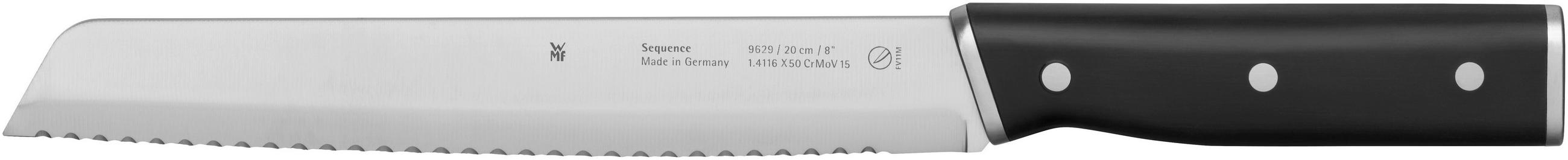 BROTMESSER  Chrom-Nickel-Molybdän Stahl  20 cm  - Schwarz, Basics, Kunststoff/Metall (20cm) - WMF